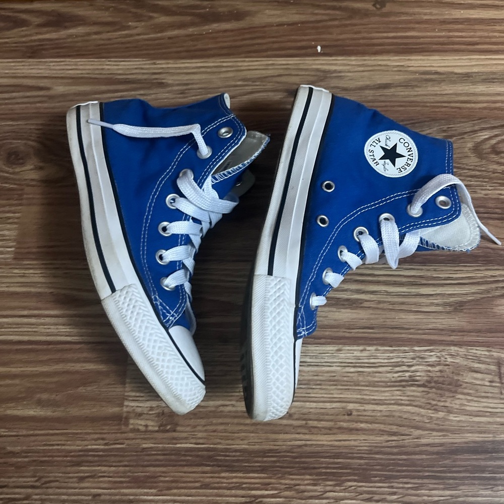 Converse High Top Sneakers in Bright Blue and White - Picture 3 of 9